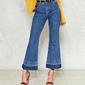 Nasty Gal Redial Letting My Hem Down Flare Jeans